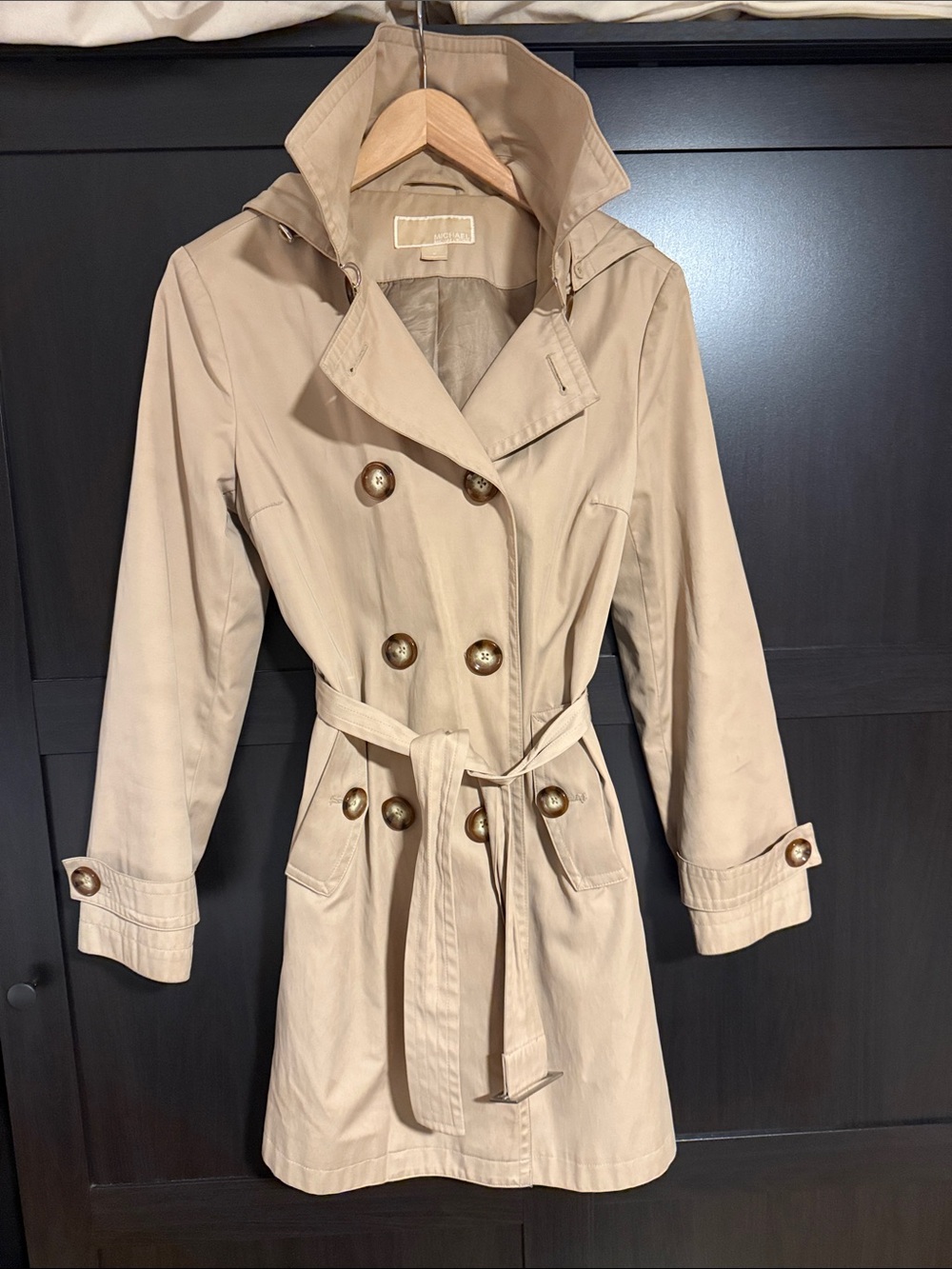 MICHAEL Michael Kors Tan Double-Breasted Trench with Belt